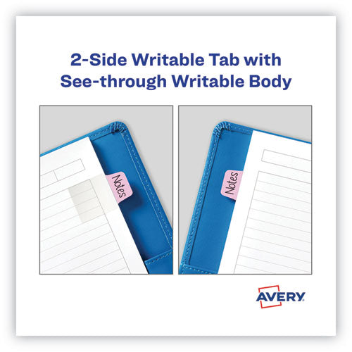 Image of Avery® 74761 Ultra Tabs Repositionable Tabs, Mini Tabs: 1" x 1.5", 1/5-Cut, Assorted Pastel Colors, 40/Pack