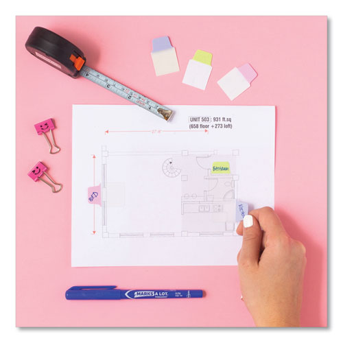 Image of Avery® 74761 Ultra Tabs Repositionable Tabs, Mini Tabs: 1" x 1.5", 1/5-Cut, Assorted Pastel Colors, 40/Pack