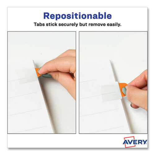 Image of Avery® 74762 Ultra Tabs Repositionable Tabs, Mini Tabs: 1" x 1.5", 1/5-Cut, Assorted Neon Colors, 80/Pack