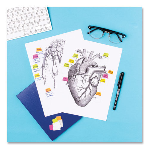 Image of Avery® 74762 Ultra Tabs Repositionable Tabs, Mini Tabs: 1" x 1.5", 1/5-Cut, Assorted Neon Colors, 80/Pack