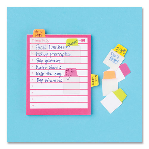 Image of Avery® 74762 Ultra Tabs Repositionable Tabs, Mini Tabs: 1" x 1.5", 1/5-Cut, Assorted Neon Colors, 80/Pack