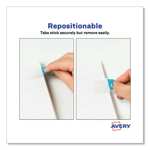 Image of Avery® 74763 Ultra Tabs Repositionable Tabs, Mini Tabs: 1" x 1.5", 1/5-Cut, Assorted Colors, 80/Pack