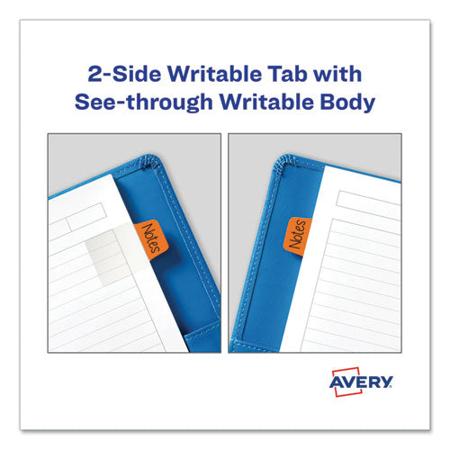 Image of Avery® 74763 Ultra Tabs Repositionable Tabs, Mini Tabs: 1" x 1.5", 1/5-Cut, Assorted Colors, 80/Pack