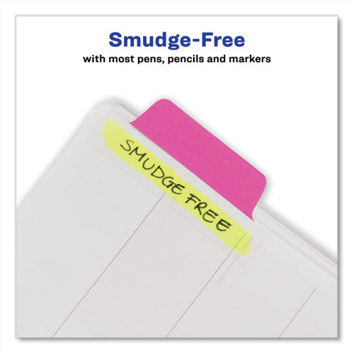Image of Avery® 74767 Ultra Tabs Repositionable Tabs, Margin Tabs: 2.5" x 1", 1/5-Cut, Assorted Neon Colors, 24/Pack