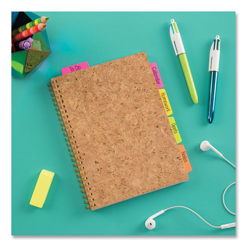 Image of Avery® 74767 Ultra Tabs Repositionable Tabs, Margin Tabs: 2.5" x 1", 1/5-Cut, Assorted Neon Colors, 24/Pack