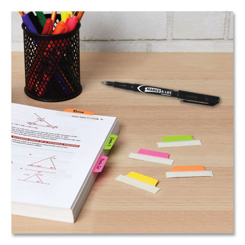 Image of Avery® 74767 Ultra Tabs Repositionable Tabs, Margin Tabs: 2.5" x 1", 1/5-Cut, Assorted Neon Colors, 24/Pack