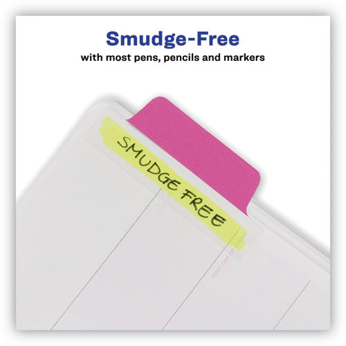 Image of Avery® 74865 Ultra Tabs Repositionable Tabs, Margin Tabs: 2.5" x 1", 1/5-Cut, Assorted Neon Colors, 48/Pack