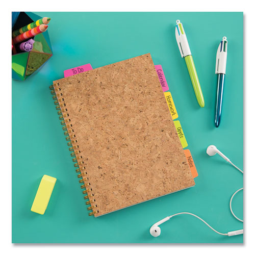 Image of Avery® 74865 Ultra Tabs Repositionable Tabs, Margin Tabs: 2.5" x 1", 1/5-Cut, Assorted Neon Colors, 48/Pack