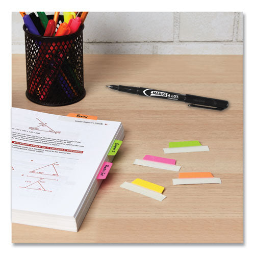 Image of Avery® 74865 Ultra Tabs Repositionable Tabs, Margin Tabs: 2.5" x 1", 1/5-Cut, Assorted Neon Colors, 48/Pack
