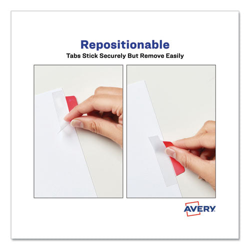 Image of Avery® 74866 Ultra Tabs Repositionable Tabs, Margin Tabs: 2.5" x 1", 1/5-Cut, Assorted Colors, 48/Pack