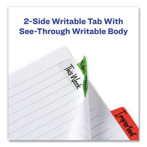 Image of Avery® 74866 Ultra Tabs Repositionable Tabs, Margin Tabs: 2.5" x 1", 1/5-Cut, Assorted Colors, 48/Pack