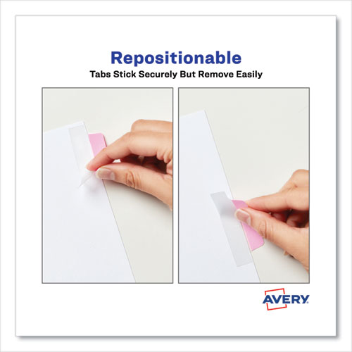 Image of Avery® 74867 Ultra Tabs Repositionable Tabs, Margin Tabs: 2.5" x 1", 1/5-Cut, Assorted Pastel Colors, 48/Pack