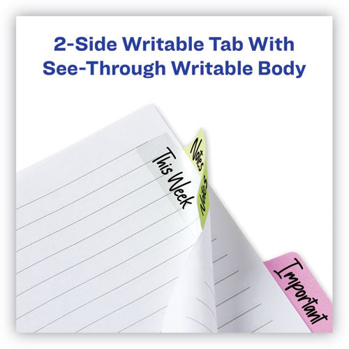 Image of Avery® 74867 Ultra Tabs Repositionable Tabs, Margin Tabs: 2.5" x 1", 1/5-Cut, Assorted Pastel Colors, 48/Pack