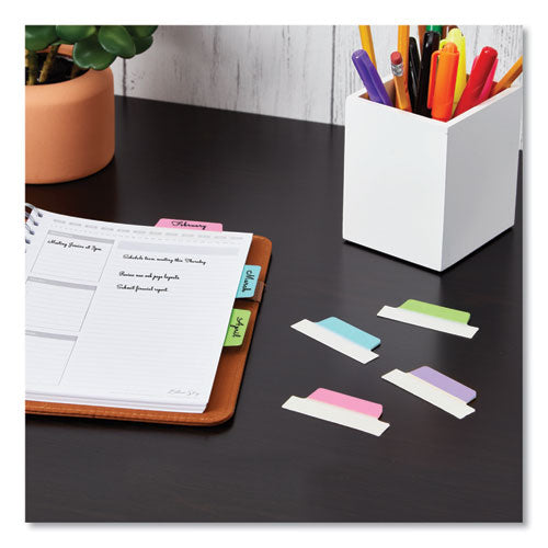 Image of Avery® 74867 Ultra Tabs Repositionable Tabs, Margin Tabs: 2.5" x 1", 1/5-Cut, Assorted Pastel Colors, 48/Pack