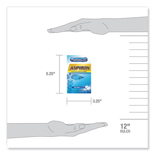 Image of PhysiciansCare® 90014-002 Aspirin Tablets, Two-Pack, 50 Packs/Box