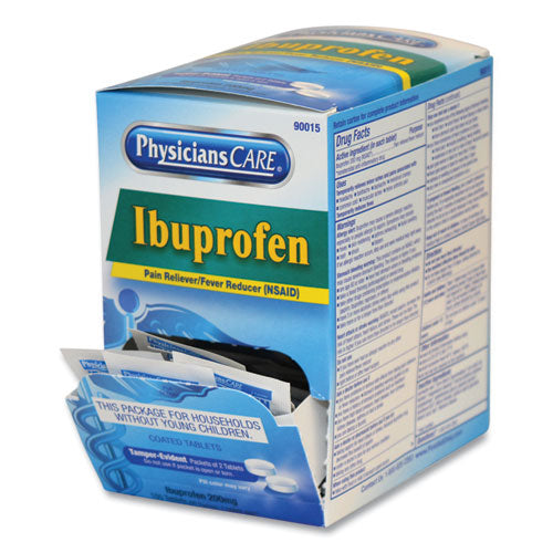 Image of PhysiciansCare® 90015-002 Ibuprofen Tablets, Two-Pack, 50 Packs/Box