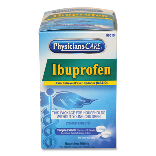 Image of PhysiciansCare® 90015-002 Ibuprofen Tablets, Two-Pack, 50 Packs/Box