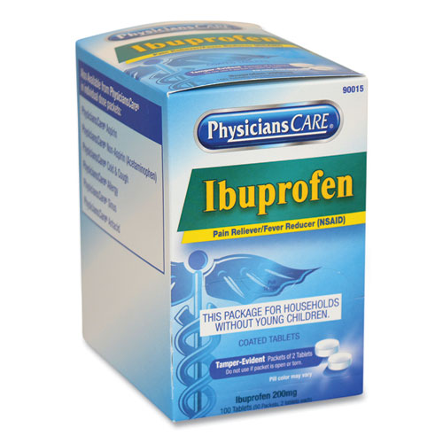 Image of PhysiciansCare® 90015-002 Ibuprofen Tablets, Two-Pack, 50 Packs/Box