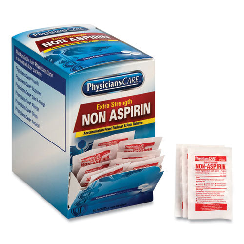 Image of PhysiciansCare® 90016-002 Extra-Strength Acetaminophen Tablets, Two-Pack, 50 Packs/Box