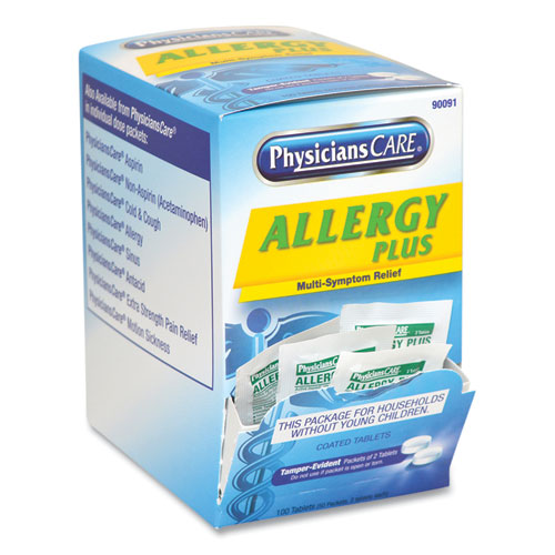 Image of PhysiciansCare® 90091-004 Allergy Antihistamine Medication, Two-Pack, 50 Packs/box