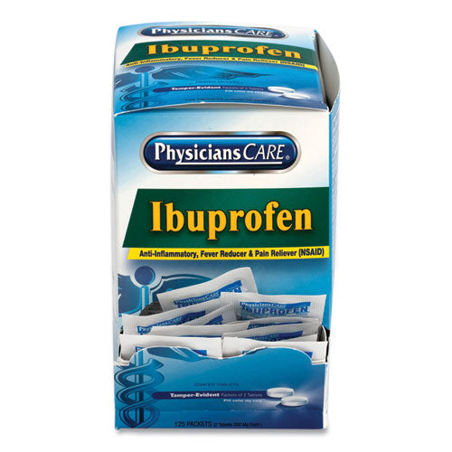 Image of PhysiciansCare® 90109-001 Ibuprofen Pain Reliever Tablets, Two-Pack, 125 Packs/Box
