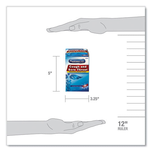 Image of PhysiciansCare® 90306 Cough and Sore Throat, Cherry Menthol Lozenges, Individually Wrapped, 50/Box