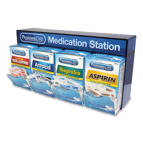 Image of PhysiciansCare® 90780 Medication Station, Aspirin, Ibuprofen, Non Aspirin Pain Reliever, Antacid