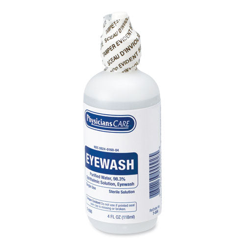 Image of PhysiciansCare® by First Aid Only® 7-006 First Aid Refill Components Disposable Eye Wash, 4 oz. Bottle