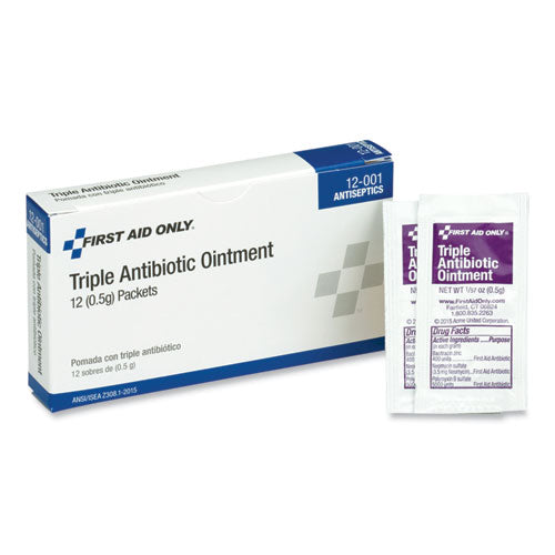 Image of PhysiciansCare® by First Aid Only® 12-001 First Aid Kit Refill Triple Antibiotic Ointment, Packet, 12/box