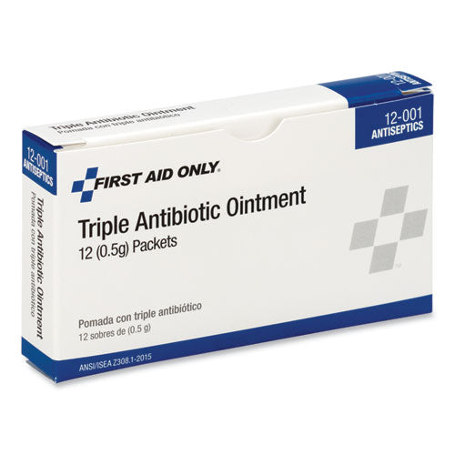 Image of PhysiciansCare® by First Aid Only® 12-001 First Aid Kit Refill Triple Antibiotic Ointment, Packet, 12/box