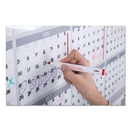 Image of MasterVision® GA03106830 Magnetic Dry Erase Calendar Board, 12-Month Planning/Scheduling, 36" x 24", White Surface, Satin Aluminum Frame