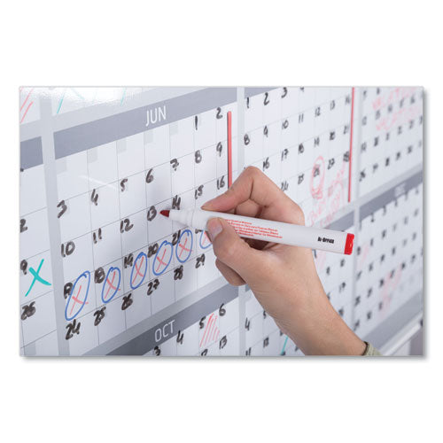 Image of MasterVision® GA05106830 Magnetic Dry Erase Calendar Board, 12-Month Planning/Scheduling, 48" x 36", White Surface, Satin Aluminum Frame