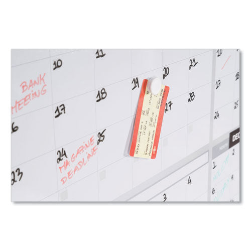 Image of MasterVision® GA05106830 Magnetic Dry Erase Calendar Board, 12-Month Planning/Scheduling, 48" x 36", White Surface, Satin Aluminum Frame