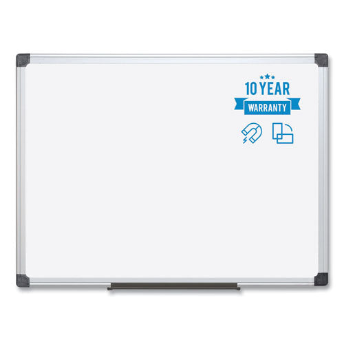 Image of MasterVision® MA2107170 Value Lacquered Steel Magnetic Dry Erase Board, 96" x 48", White Surface, Satin Aluminum Frame