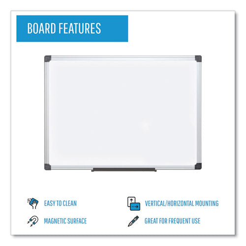 Image of MasterVision® MA2107170 Value Lacquered Steel Magnetic Dry Erase Board, 96" x 48", White Surface, Satin Aluminum Frame