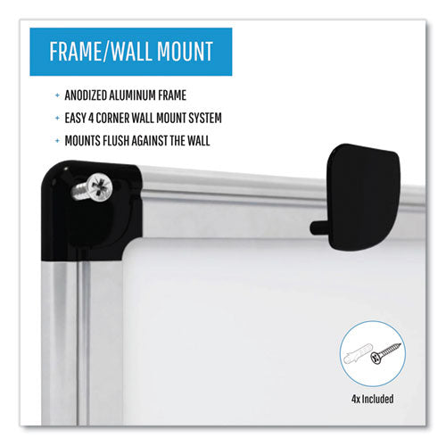 Image of MasterVision® MA2107170 Value Lacquered Steel Magnetic Dry Erase Board, 96" x 48", White Surface, Satin Aluminum Frame