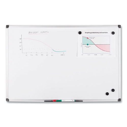 Image of MasterVision® MA2107170 Value Lacquered Steel Magnetic Dry Erase Board, 96" x 48", White Surface, Satin Aluminum Frame