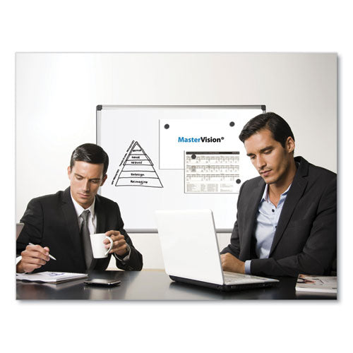 Image of MasterVision® MA2107170 Value Lacquered Steel Magnetic Dry Erase Board, 96" x 48", White Surface, Satin Aluminum Frame