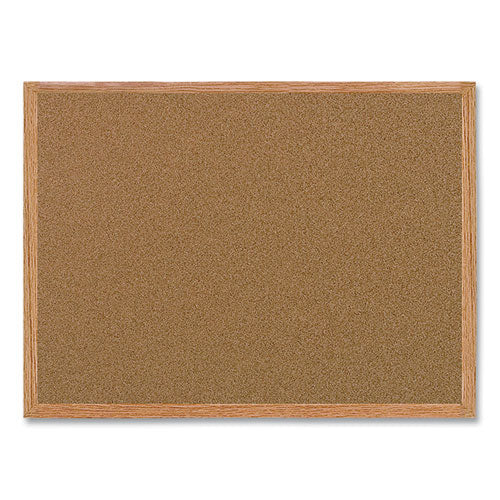 Image of MasterVision® MC070014231 Value Cork Board with Oak Frame, 24" x 36", Brown Surface, Natural Oak Frame