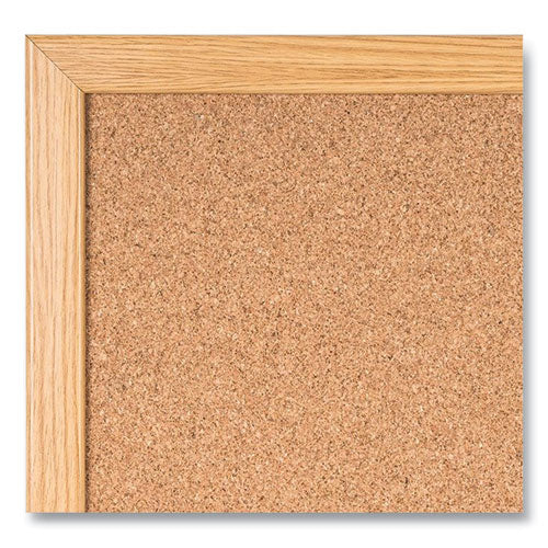 Image of MasterVision® MC070014231 Value Cork Board with Oak Frame, 24" x 36", Brown Surface, Natural Oak Frame