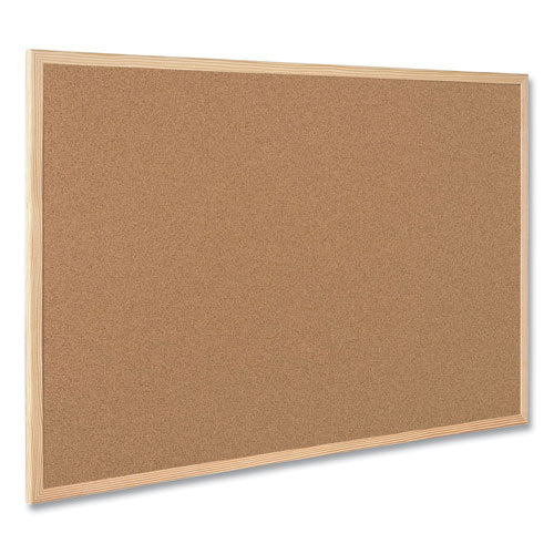 Image of MasterVision® MC070014231 Value Cork Board with Oak Frame, 24" x 36", Brown Surface, Natural Oak Frame