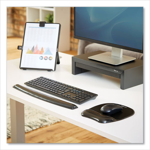 Image of Fellowes® 9112101 Gel Crystals Mouse Pad with Wrist Rest, 7.87 x 9.18, Black