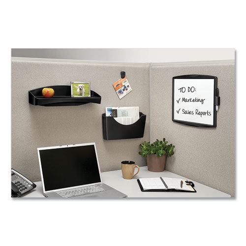 Image of Fellowes® 75906 Plastic Partition Additions Nameplate, 9 x 0.75 x 2.5, Dark Graphite Frame