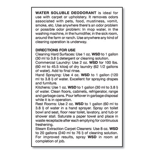 Image of Big D Industries 135800 Water-Soluble Deodorant, Mountain Air, 1 Gal Bottle, 4/carton