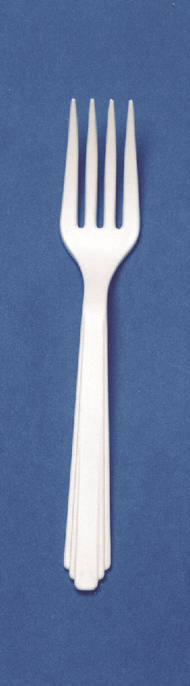 Image of SKILCRAFT® Fork, Plastic Flatware, Type III, Heavy Duty, White, 6-5/6"