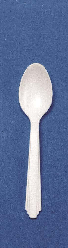 Image of SKILCRAFT® Teaspoon, Plastic Flatware, Type III, Heavy Duty, White, 6"