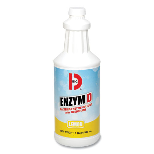 Image of Big D Industries 050000 Enzym D Digester Liquid Deodorant, Lemon, 32 Oz Bottle, 12/carton