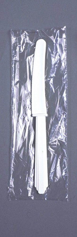 Image of SKILCRAFT® Knife, Plastic Flatware Type III, Heavy-Duty, White, 6-3/4", Individually Wrapped