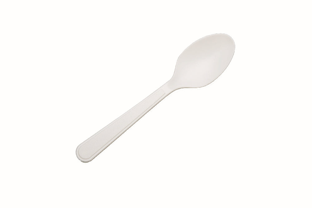 Image of SKILCRAFT® Teaspoon, Plastic Flatware, Medium Duty, White, 5-3/4"