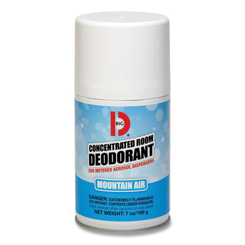 Image of Big D Industries 046300 Metered Concentrated Room Deodorant, Mountain Air Scent, 7 Oz Aerosol Spray, 12/carton